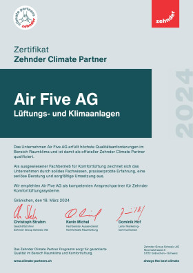 Zertifikat ZCP Air Five AG 004